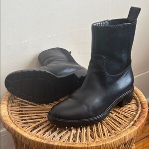 Cole Haan Black Leather Heeled Boots